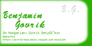 benjamin govrik business card